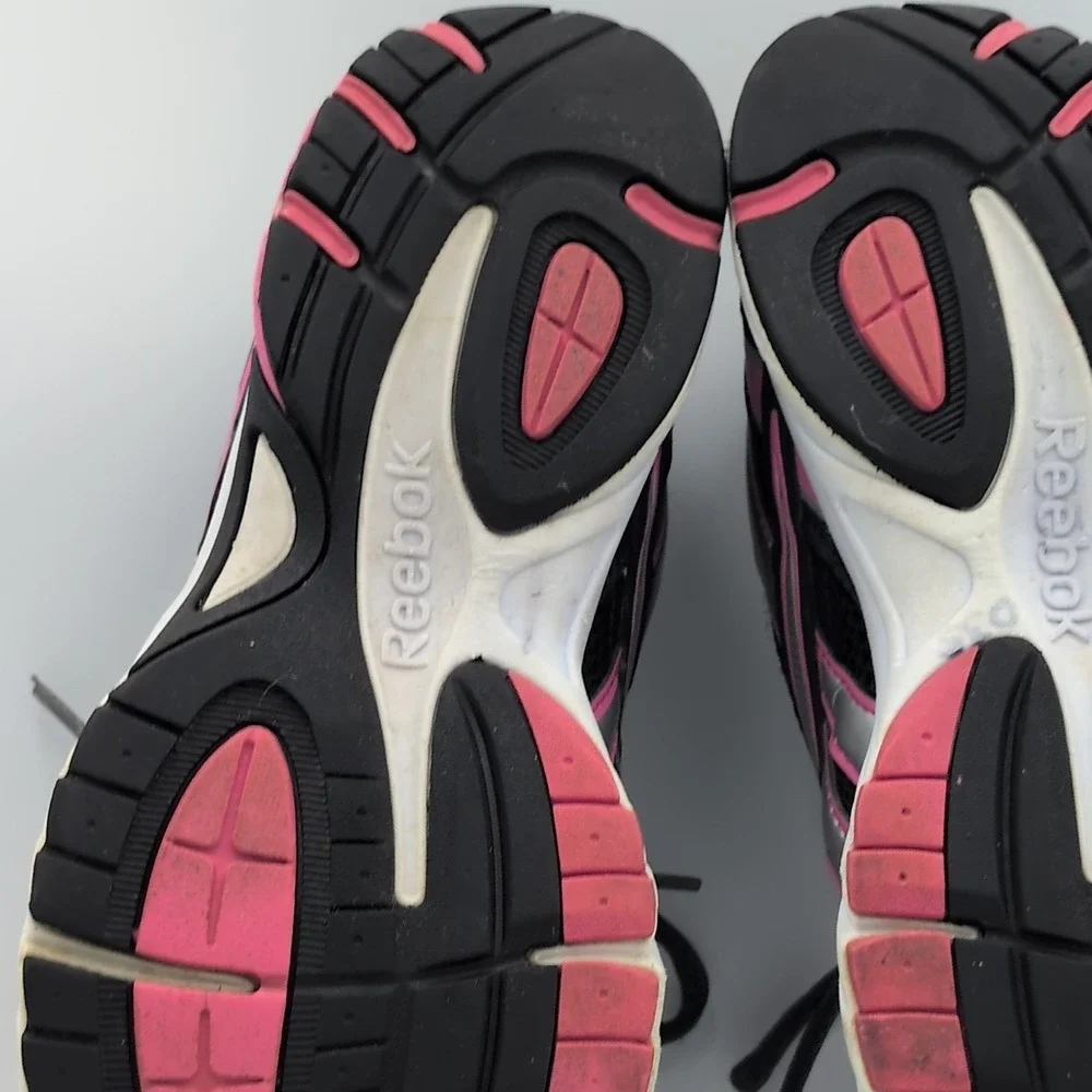 Reebok Pheehan Run Womens 7.5 Black Gray Silver‎ Lace Up Athletic Daily Shoes